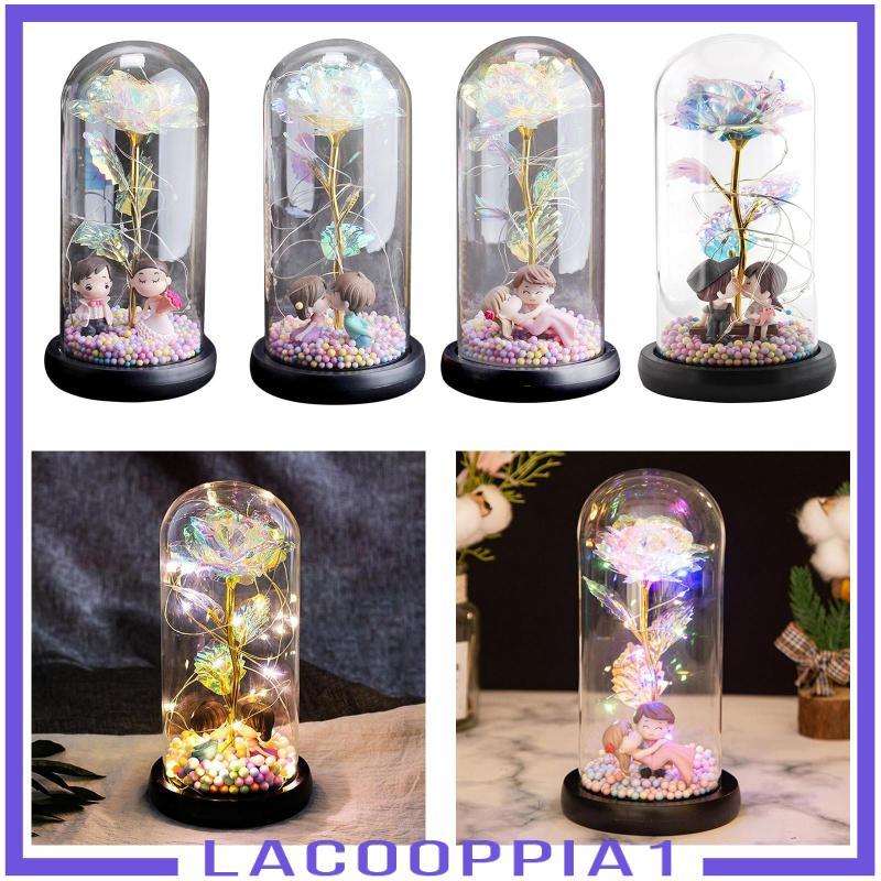 [Lacooppia1] Forever Rose Flower Light LED ฟอยล์สีทอง Rose ในแก้วสําหรับวันวาเลนไทน์วันแม่ครบรอบวันเ
