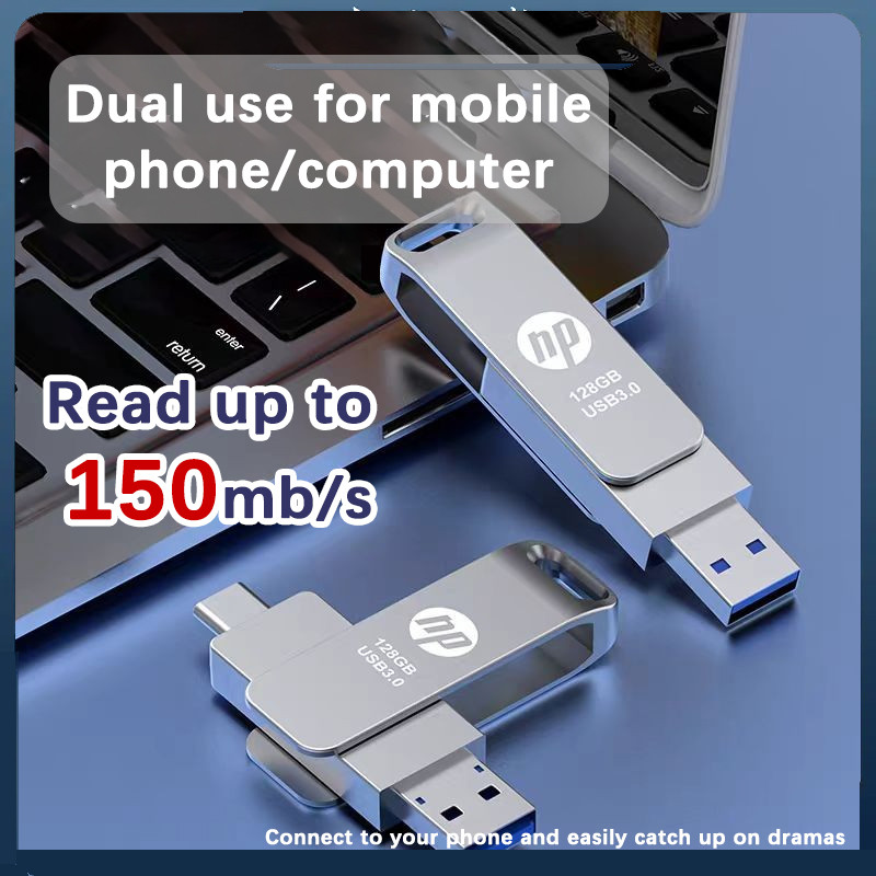 Hp 2 in 1 Otg Pendrive 2TB Usb Pendrive สําหรับ iPhone Storage Pendrive 1TB Usb แฟลชไดรฟ์ 512G 3in1 TypeC USB Applicies toAndroid