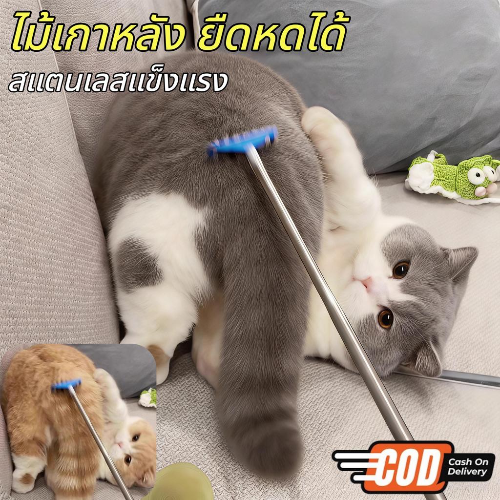 ไม้เกาหลังสแตนเลสยืดหดได้ไม้เกาแมวอเนกประสงค์ช่วยนวดผ่อนคลายแก้เบื่อแก้คันพกพาสะดวกปรับความยาวได้ตามใจCW-023