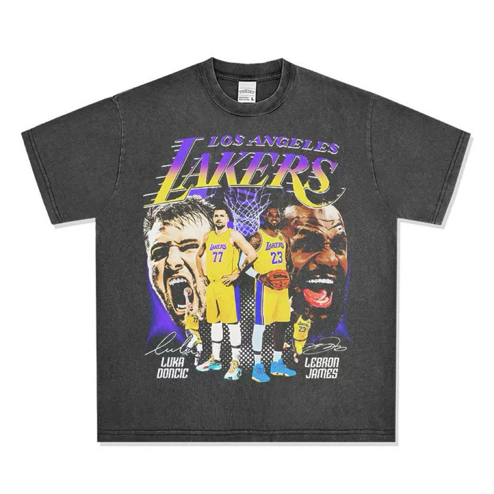 เสื้อยืด Lakers Luka & Lebron Oversize Washed