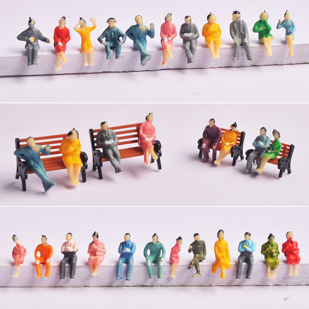 [NICEDAY-TH] มาใหม่ 100 ชิ้น 1:100 Scale นั่งทาสีตัวเลขรุ่นคนผู้โดยสารที่นั่งทั้งหมด