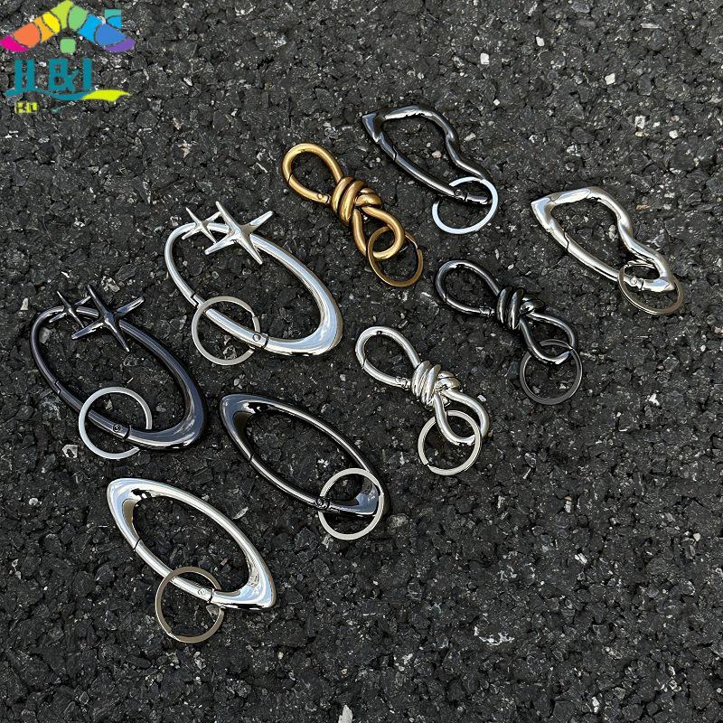 H&L Y2K Punk Star Oval Essential Icon Carabiner พวงกุญแจ Mountaineering Car Key แหวน Gothic Bapa Dec