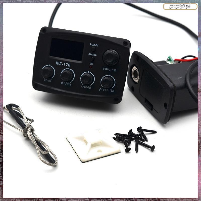 [LR] -17B กีต้าร์โปร่ง EQ Preamp พร้อมจูนเนอร์ Procedding แบบดิจิตอล 3 Band EQ Equalizer พร้อมจูนเนอ