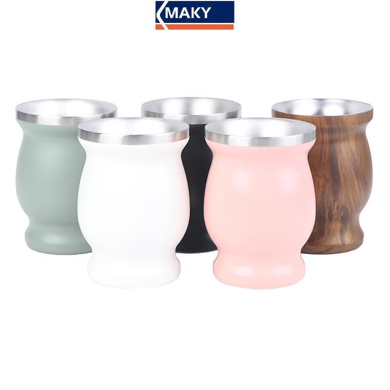 MAKY Yerba Mate Cup 304 สแตนเลส 8oz Argentine Yerba Mate Gourd พร้อม illas TH