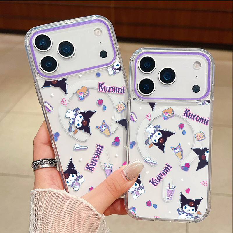 [For iPhone] แหวนแม่เหล็กสีดำโปร่งใสแบบบางสำหรับ iPhone 17 15 11 16 14 12 13 16PRO 14PRO 11PROMAX เคส iPhone 14PLUS 16