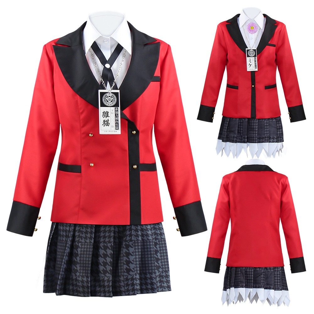 Cos Uniform Crazy Gambling Abyss สาวสวย Transfer School Student Snake Mengzi School Uniform Role @