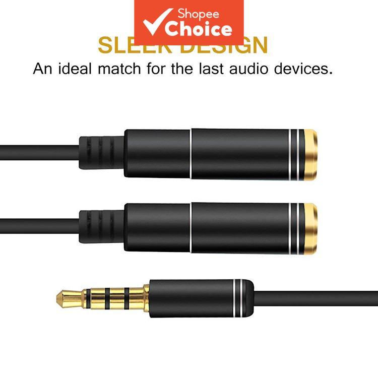 3 5 มม.AUX Audio Splitter สําหรับคอมพิวเตอร์แล็ปท็อปไมโครโฟนและหูฟังใช้ชุดหูฟังสําหรับเล่นเกม PC Pro