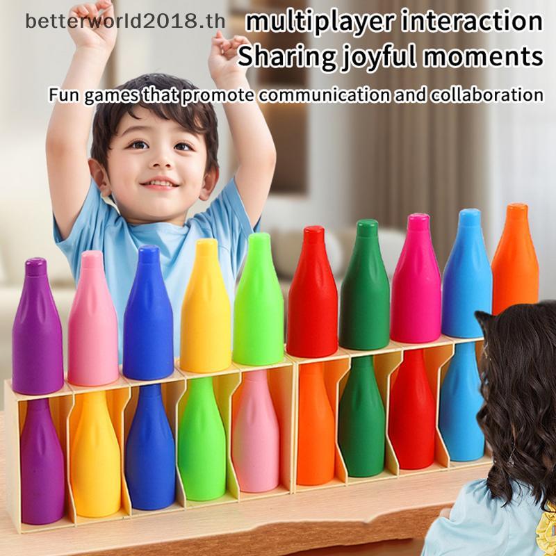 [bet] เครื่องดื่มแสนสนุกสําหรับเด็กของเล่นจับคู่สี 10/20 ขวด + ฐาน, ปริศนาโต้ตอบการฝึกหน่วยความจําเด
