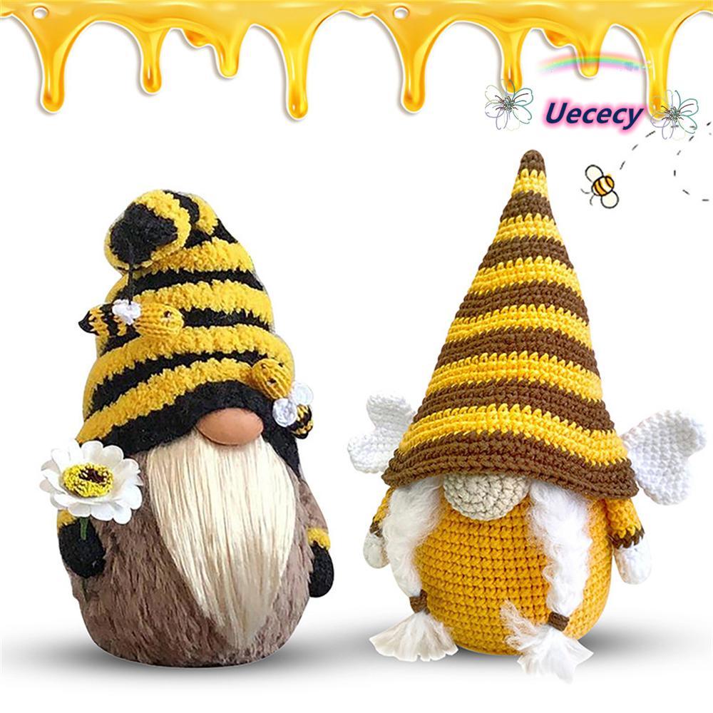 UECECY 2 ชิ้น Gnome ตุ๊กตาของเล่นตุ๊กตาตกแต่งบ้านวาเลนไทน์ Gnome Handmade เครื่องประดับบ้าน Bumble