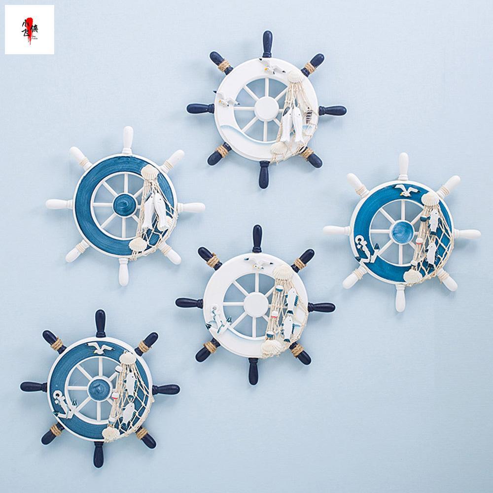 Nautical เรือพวงมาลัย Rudder เครื่องประดับไม้ Rudder Wall Decor สําหรับห้องน้ําประตูแขวนเครื่องประดั