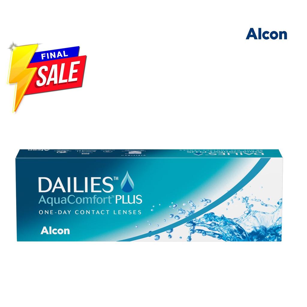 [หมดอายุ: 10-12/2569] Alcon Dailies Aqua Comfort Plus รายวัน คอนแทคเลนส์ใส (ค่าสายตา-0.5 ถึง -10)