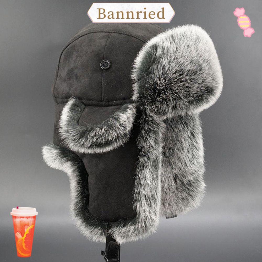 BANNRIEDSG Faux Fur Earflap Ushanka Warm Winter Women Men Bomber Hat