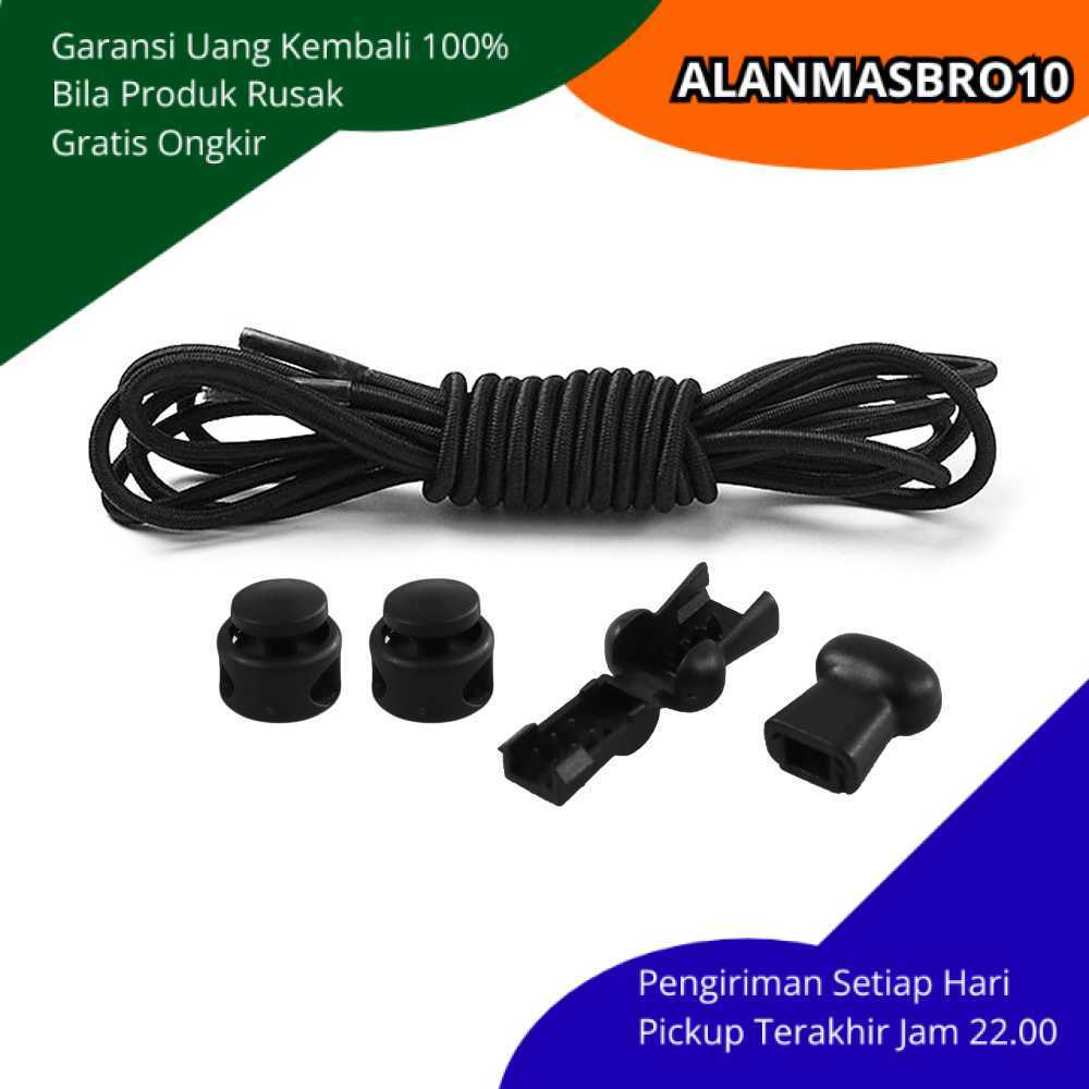 Elastic Lazy Lace Shoelaces โดยไม่ต้องผูกเดิมสวมใส่สําหรับกีฬารองเท้าผ้าใบและรองเท้าสบายๆทนทาน Alanm