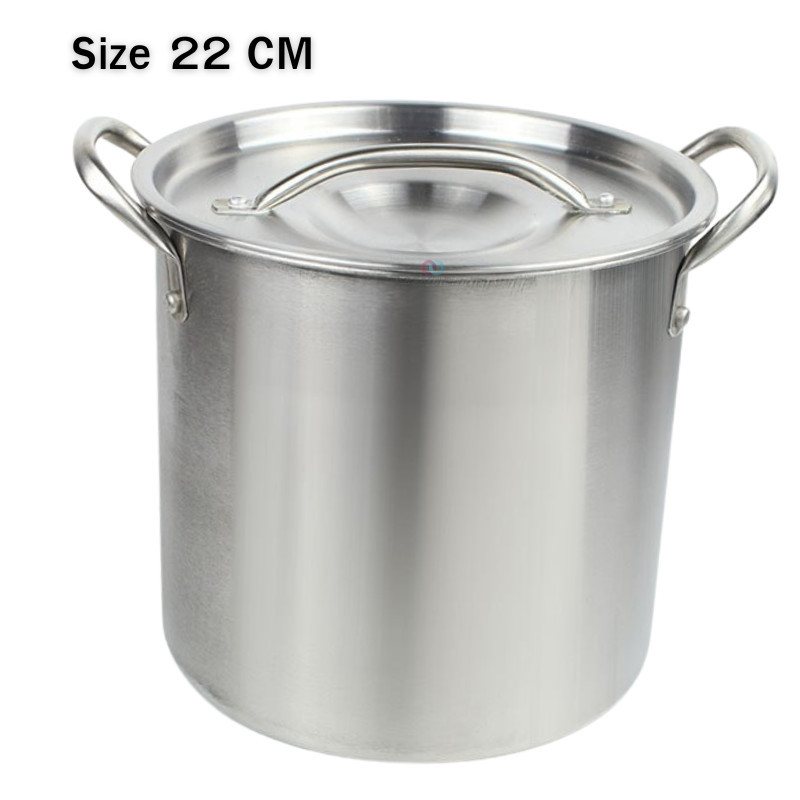 ออกใบกำกับภาษีได้ ส่งด่วน หม้อสตูว์สแตนเลส ตราเพชร (Stock Pot) พร้อมฝาปิด Size 22, 26, 28, 30 ซม. ตร