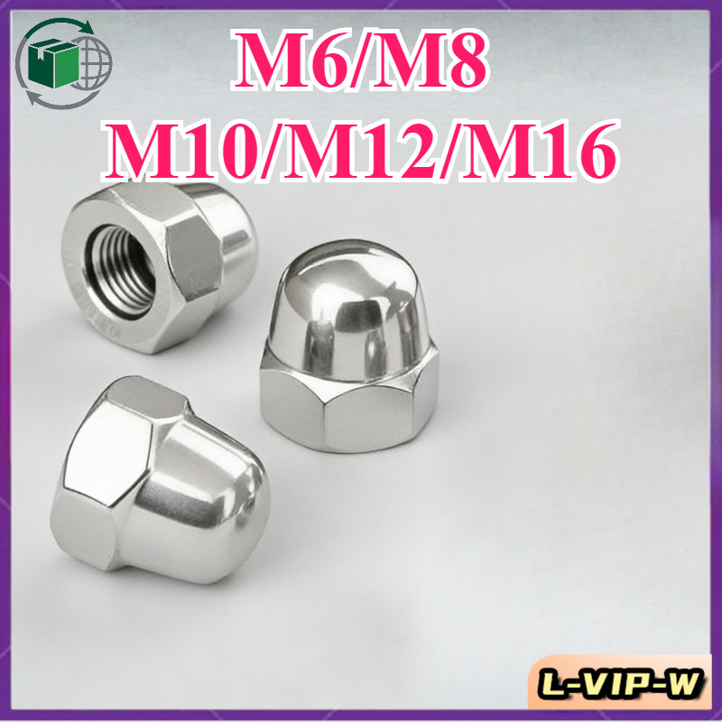 304 เกลียวมิล หยาบ หัวน็อต ตัวเมีย หมวก/M6/M8/M10/M12/M16( L-VIP-W-6)