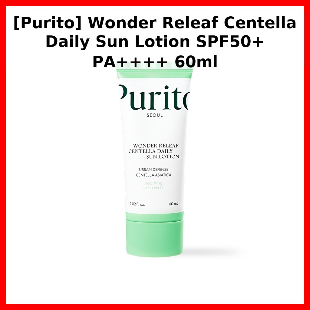 [Purito] Wonder Releaf Centella Daily Sun Lotion SPF50+ PA++++ 60ml / Korean Sun Lotion / SPF50 PA++