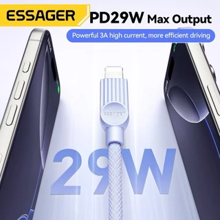 ESSAGER สายชาร์จเร็ว Type C To USB C to USB C to L 29W/60W/100W สำหรับโทรศัพท์ USB2.0 480Mbps A13