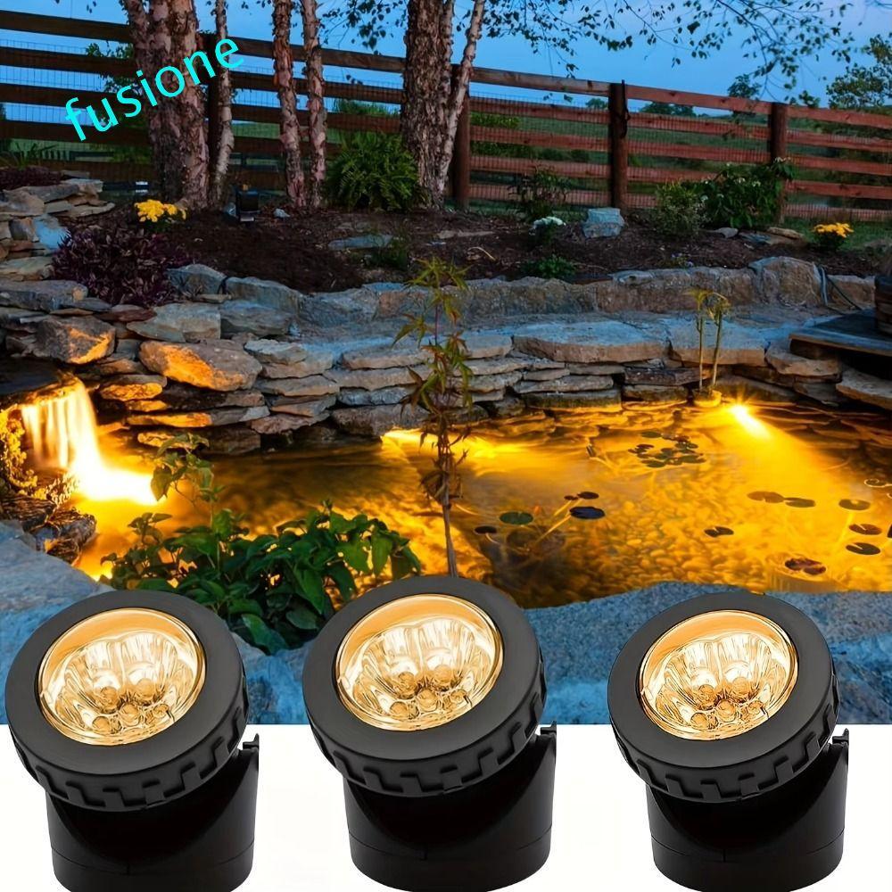 FUSIONEDGE สปอตไลท์บ่อพลังงานแสงอาทิตย์, คู่กันน้ําอัตโนมัติเปิด/ปิดไฟ LED พลังงานแสงอาทิตย์ใต้น้ํา, ตกแต่งตู้ปลา 1.2 V/3.7 V Multicolor Submersible พลังงานแสงอาทิตย์ใต้น้ําไฟสนามหญ้า