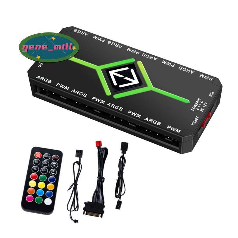5V 3 Pin ARGB Controller Cooling 4 Pin PWM พัดลม Hub PWM ARGB พัดลม Hub สําหรับ 5V แอดเดรส ARGB คอมพ