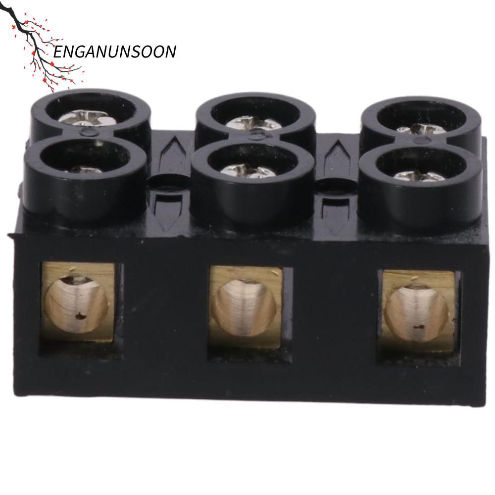 ENGANUNSOON Terminal Block, Dual Row 60A Screw Electric Barrier Strip, Terminal Base 500V Black 3 ตํ