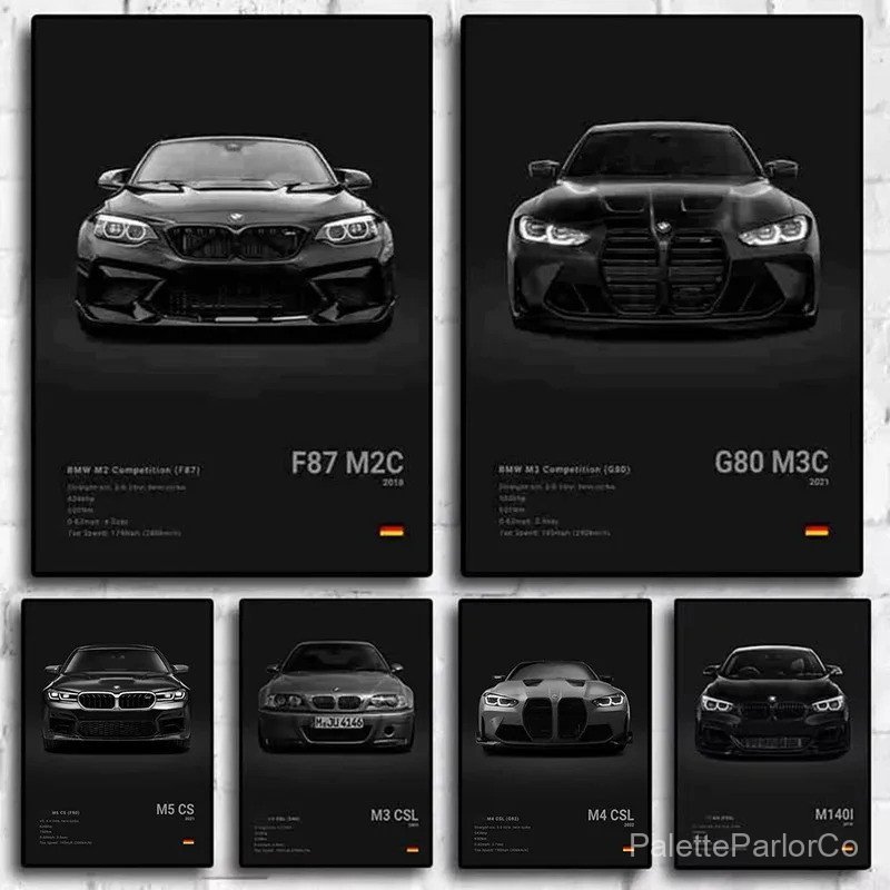 Modern Pop Car Home Decor Wall Art โปสเตอร์ M3 M140 M5 M4 F87 M2C G80 M3C E30 F80 Room Wall Decor ขอ