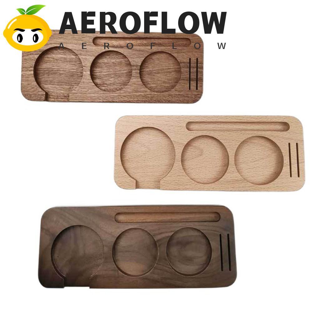 AEROFLOW Coffee Tamping Station, ไม้ 51/58 มม.Tamping Station Holder, มัลติฟังก์ชั่นทนทาน 3 Slot Esp