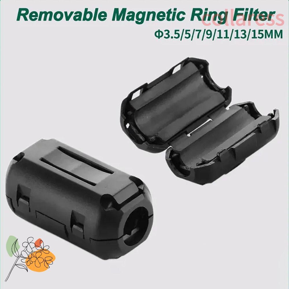 COLLARESS 1 ชิ้นแหวนแม่เหล็กป้องกันการรบกวน, Snap-on EMI RFI Choke Clip Degaussing Filter, Noise Sup