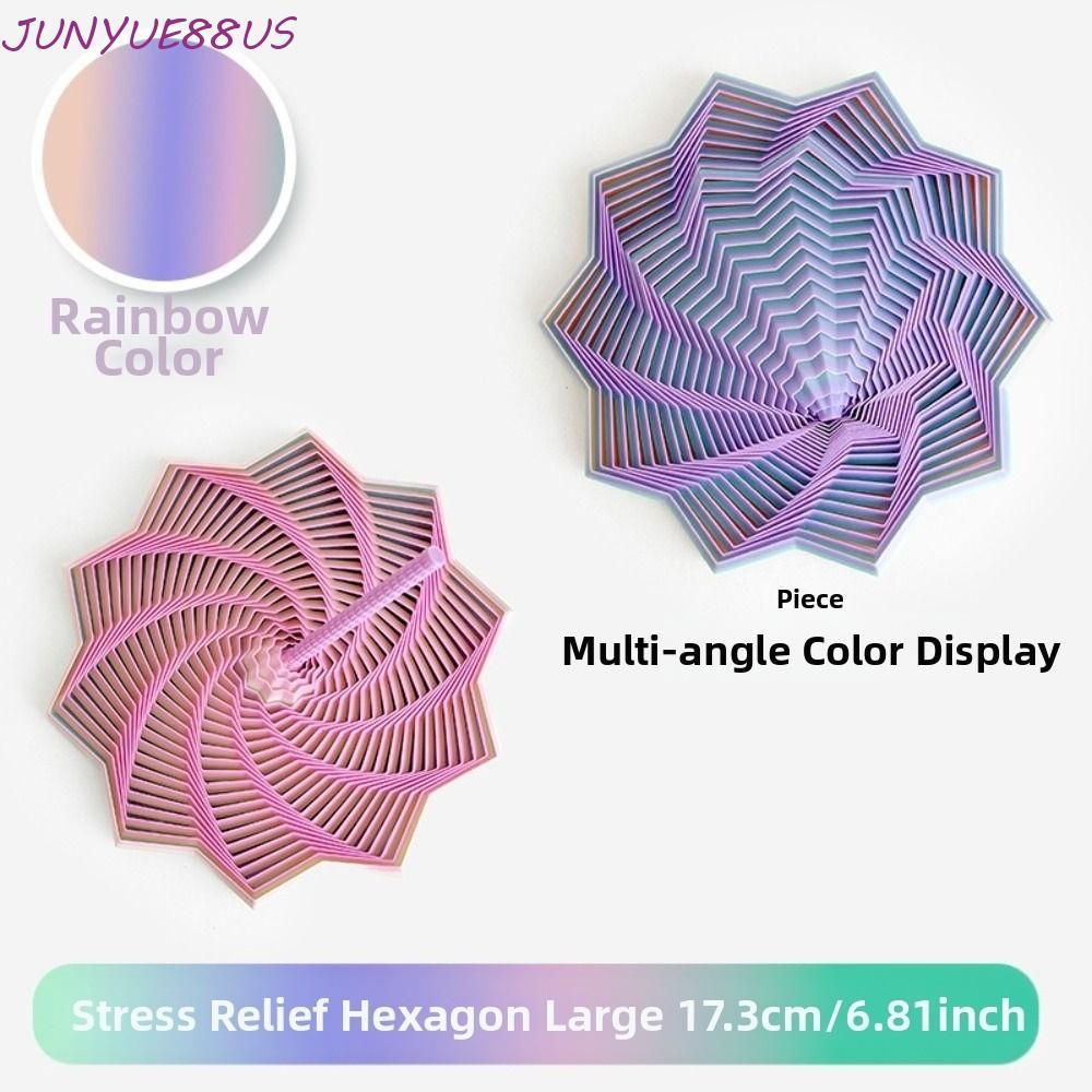 JUNYUE88US Fractal Fidget Star Model, 3D Printing Visual Illusion Spirals Sensory Toy, เด็กเรขาคณิตอ