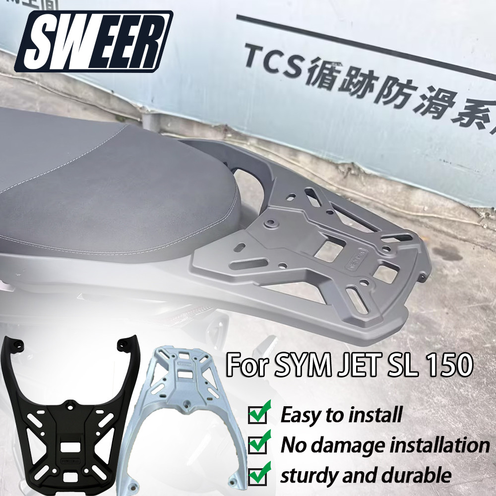 SWEER SYM Jet SL 150 อลูมิเนียมด้านหลัง Rack หางกล่อง Mount Bracket Heavy Duty ชั้นวางกระเป๋าเดินทาง