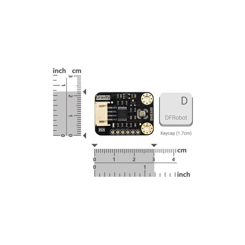 DFRobot Gravity BME688 AI Environmental Sensor การวิเคราะห์แก๊ส VOC, อุณหภูมิ, ความชื้น, ความดัน [CE