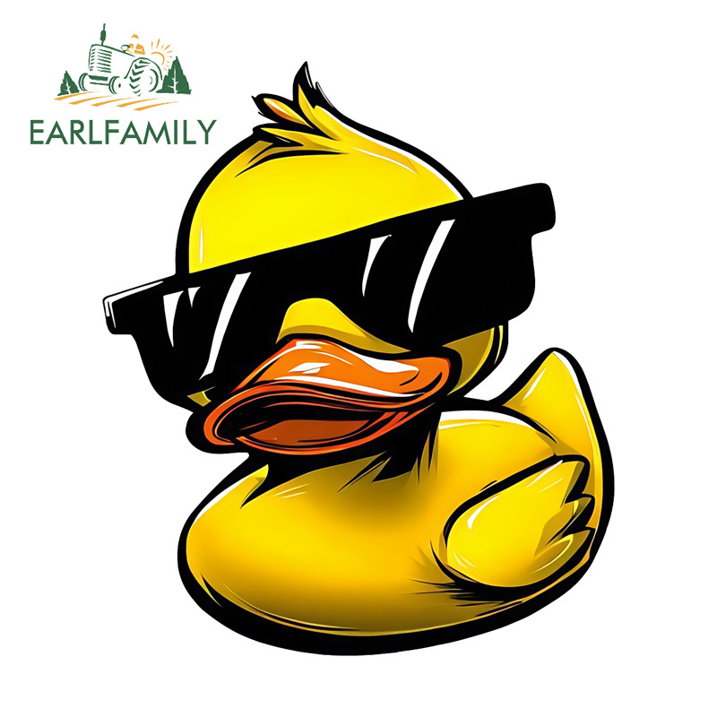 EARLFAMILY เป็ดสีเหลือง Cool สติกเกอร์รถ Campervan รถ Windows ไฟฟ้า-จักรยาน Tumbler JDM Decals กันน้