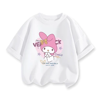 เสื้อยืดแขนสั้นน่ารักสำหรับเด็กหญิงและวัยรุ่น ไซส์ 100-170 ทำจากผ้าฝ้ายคุณภาพดี ออกแบบตามเทรนด์ใหม่ปี 2026