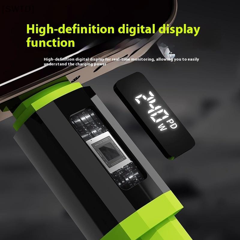 [SWTD] 240W 1.5m Fast CHARGING USB Type-C ถึง Type-C พร้อมจอแสดงผลพลังงานเรียลไทม์สําหรับโทรศัพท์มือถือสายชาร์จเร็ว null