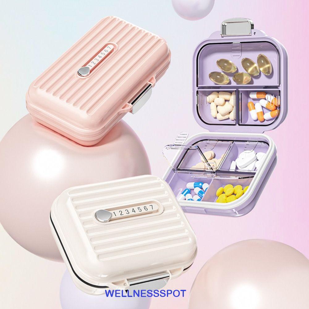 WELLNESSSPOT กล่องยารายสัปดาห์, ขนาดเล็กและขนาดใหญ่ 7 ช่อง Travel Pill Organizer, ผู้ถืออาหารเสริมพร้อมฝาปิดแบบพกพา Moisture-proof วิตามินคอนเทนเนอร์ Travel Essentials