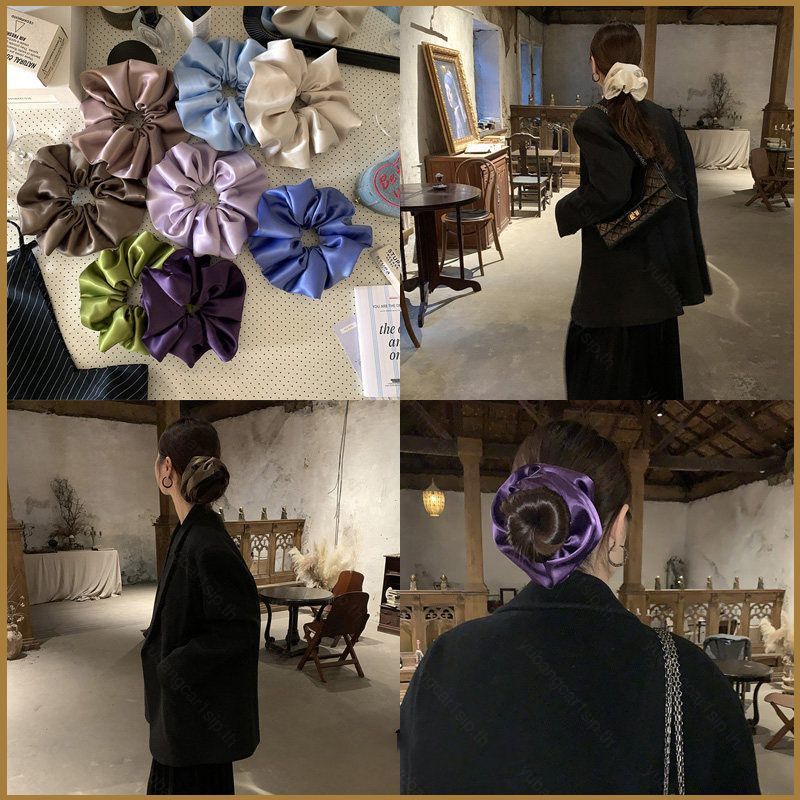 YS1 Elegant Satin Scrunchie Hair Ties หางม้ายืดนุ่มบุญและทรงผมทุกวัน Scrunchie SY1