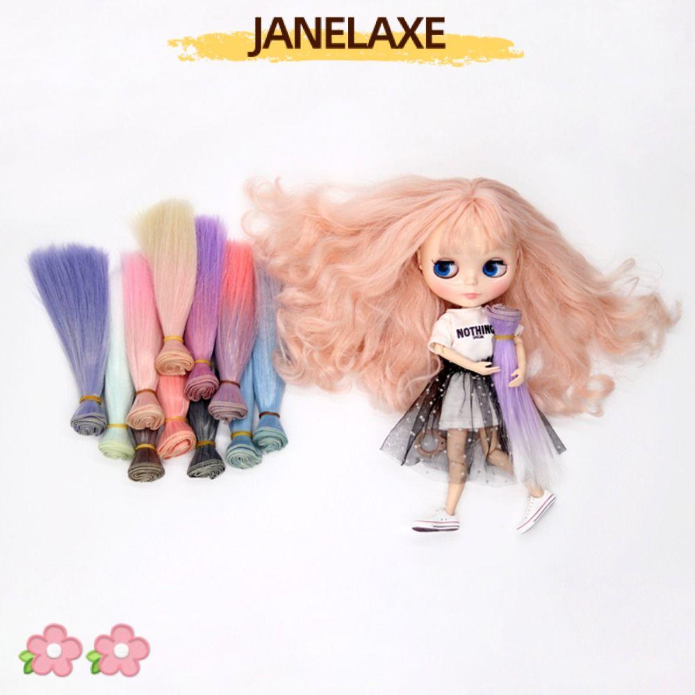JANELAXE932JN ตุ๊กตาผม, 15*100 ซม.Gradient สี Bjd วิกผม, 2024 DIY ตุ๊กตาที่มีสีสันอุปกรณ์เสริมสําหรั