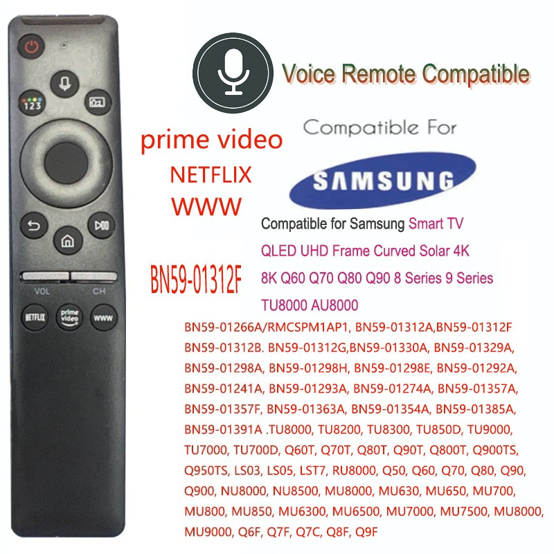 ของแท้ remote รีโมททีวี Samsung Smart TV รีโมท คำสั่งเสียง Voice NETFLIX Prime video WWW BN59-01312F