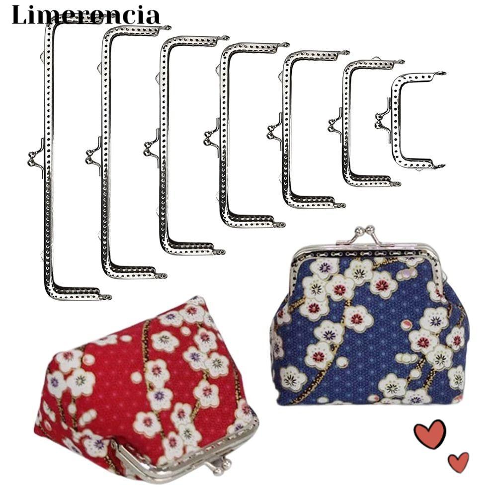 LIMERENCIA Purse Frame Kiss Clasp, Vintage Metal Purse Clasp Frame, Mini Bag Hardware Bag Frame Buck