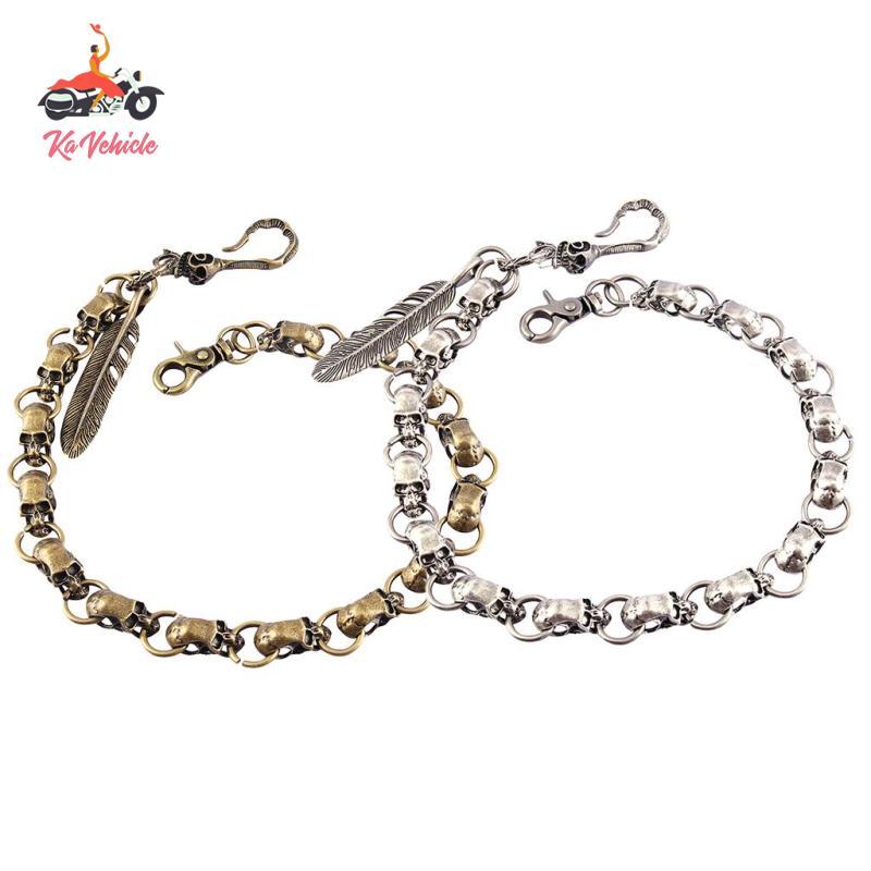 [Whstrong] Silver Biker Wallet Chain Punk -Mainstream Cool Pants Long Wallet Jean Gothic Rock (สไตล์