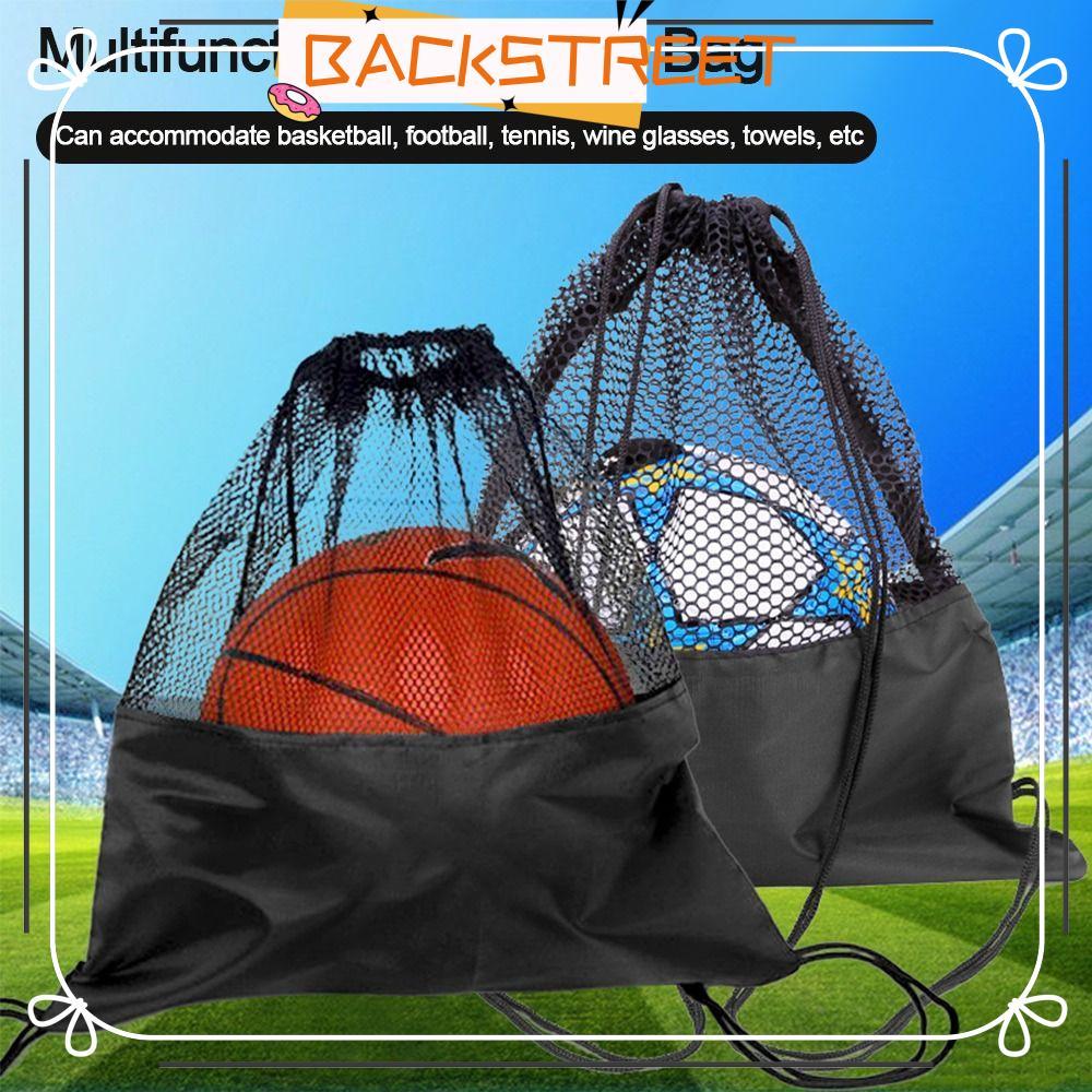 BACKSTREET Ball Storage Backpack, Black Basketball Cover Mesh Bag, Ball Carrying Portable Ball Pouch