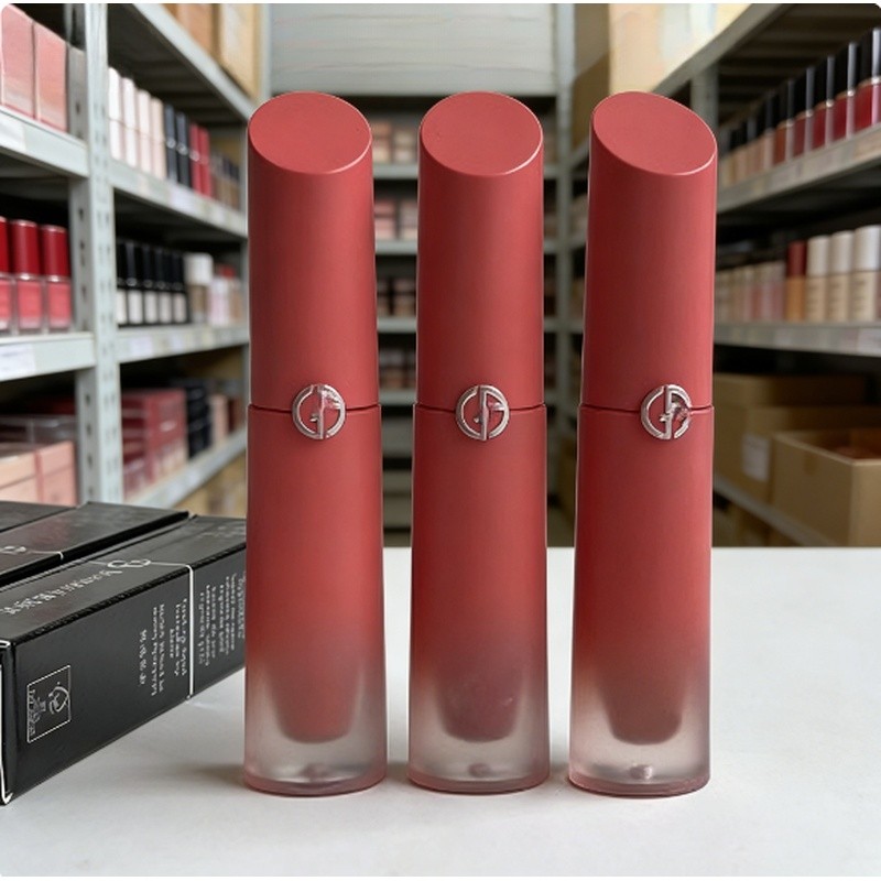 [MG แนะนํา] Brand New Red Tube Nude Brown Water Lip Gauze Matte Lip Glaze 4ml Light Whitening 18#19#