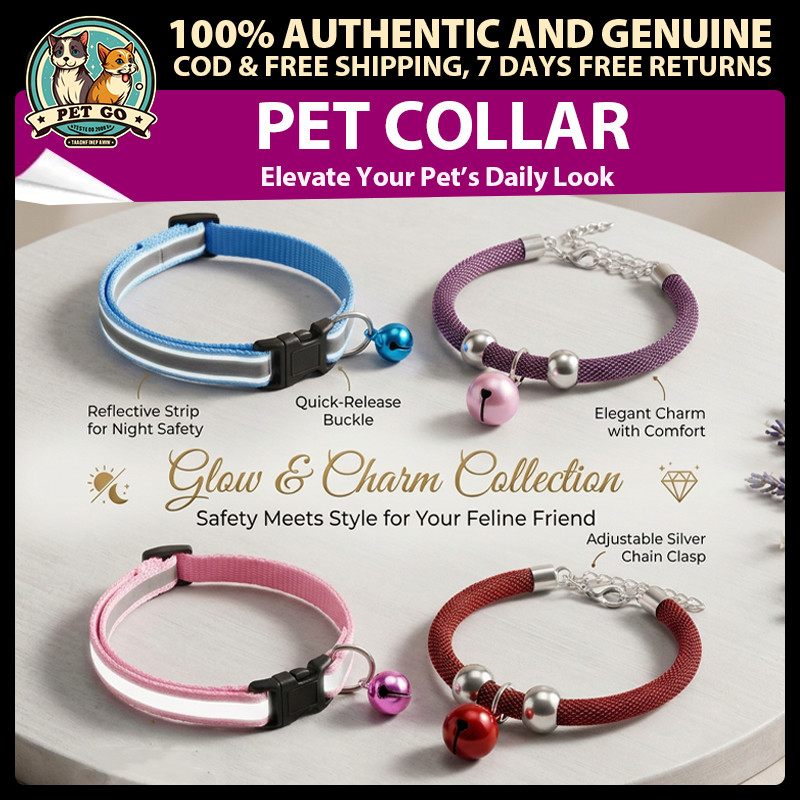 ปลอกคอสัตว์เลี้ยงแบบปรับได้ ปลอกคอนิรภัยสะท้อนแสงและปลอกคอกระดิ่งกระดิ่งสําหรับแมวขนาดเล็กและขนาดกลางสีสันสดใสไนลอนนุ่มถัก