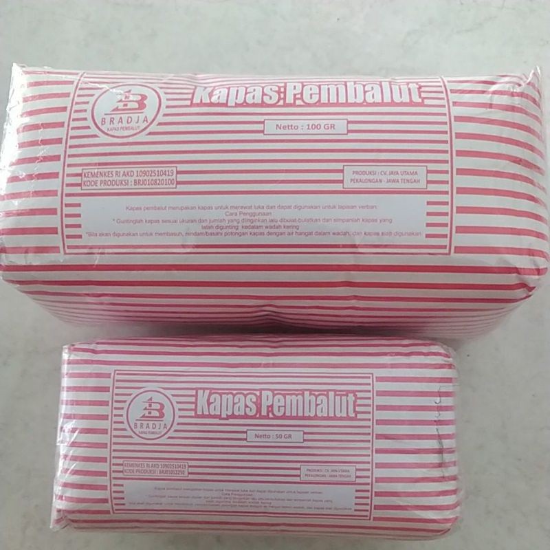 COTTON 50 Gr, 100 Gr, & 250 Gr BRADJA