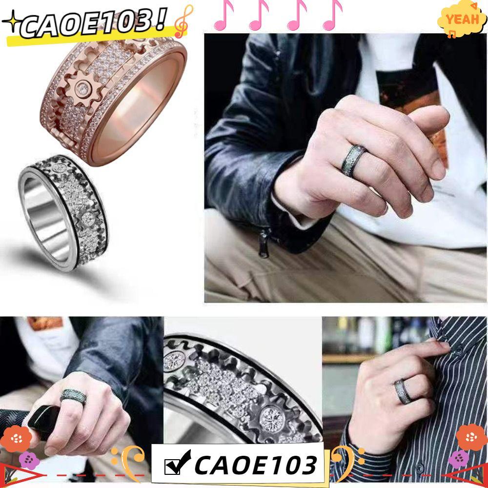 CAOE Gear Spinner Rings Mechanical Diamond แหวนหมุน