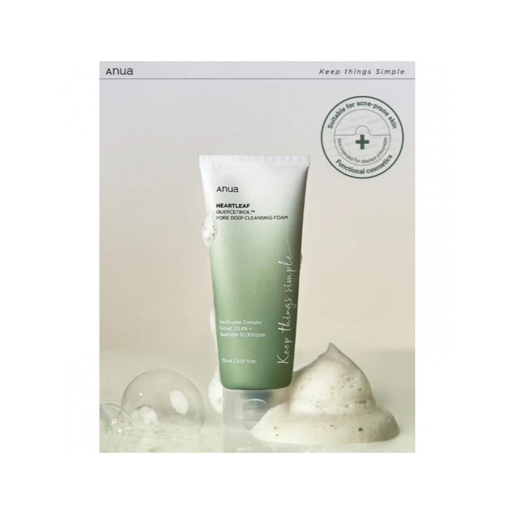 [ANUA] Heartleaf QUERCETINOL PORE DEEPทำความสะอาด  CLEANSING FOAM 150ml