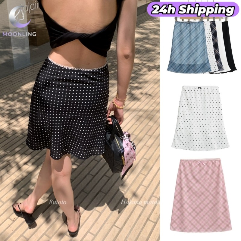 MOON กระโปรงทรงตรง ผ้าต่าข่ายมีซับใน นุ่มใส่สบาย มีหลายแบบ FY5073#3 ‘พร้อมส่ง’ – โปรปัง