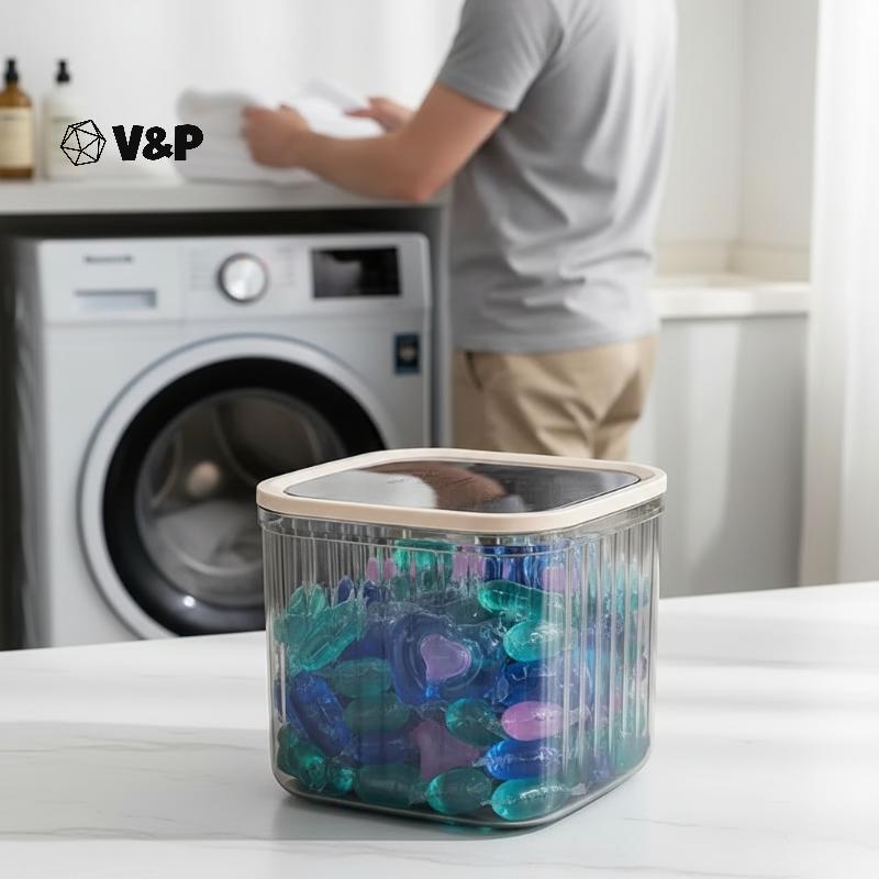 [V&PT] Laundry Pods Container Laundry Room Organization Box, Laundry Powder Container for Laundry Po