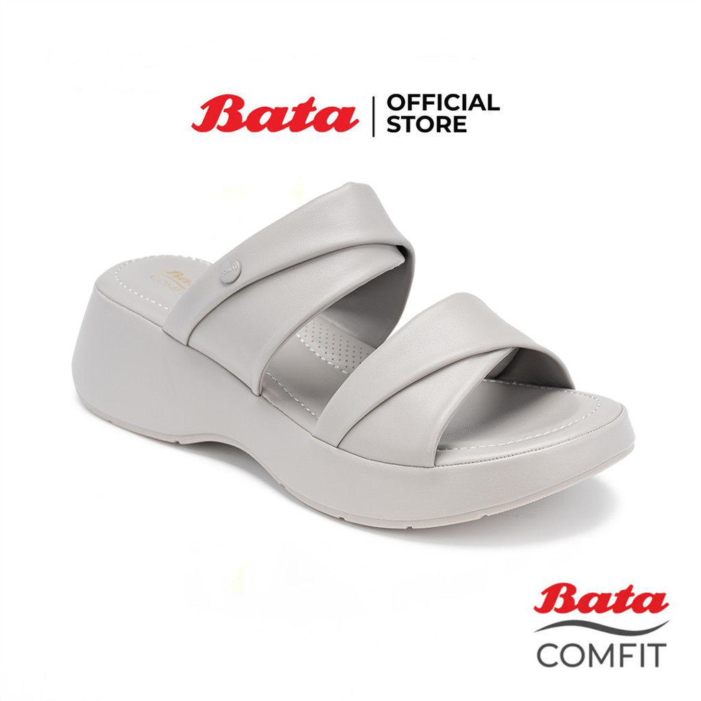 Bata บาจา Comfit รองเท้าเพื่อสุขภาพแบบสวม สูง 2 นิ้ว สำหรับผู้หญิง รุ่น CINDERELLA สีฟ้า 6019248 สีขาว 6012248