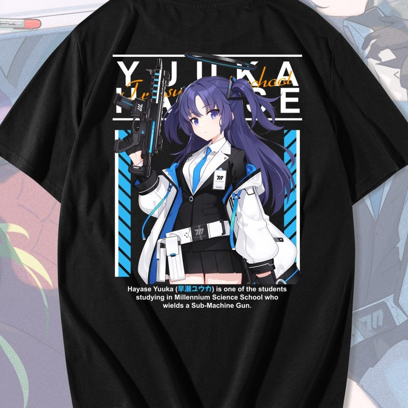 HAYASA YUUKA BLUE ARCHIVE T-SHIRT - เสื้อยืด DISTRO ของผู้ชายและผู้หญิง ANIME & GAME BLUE ARCHIVE HA