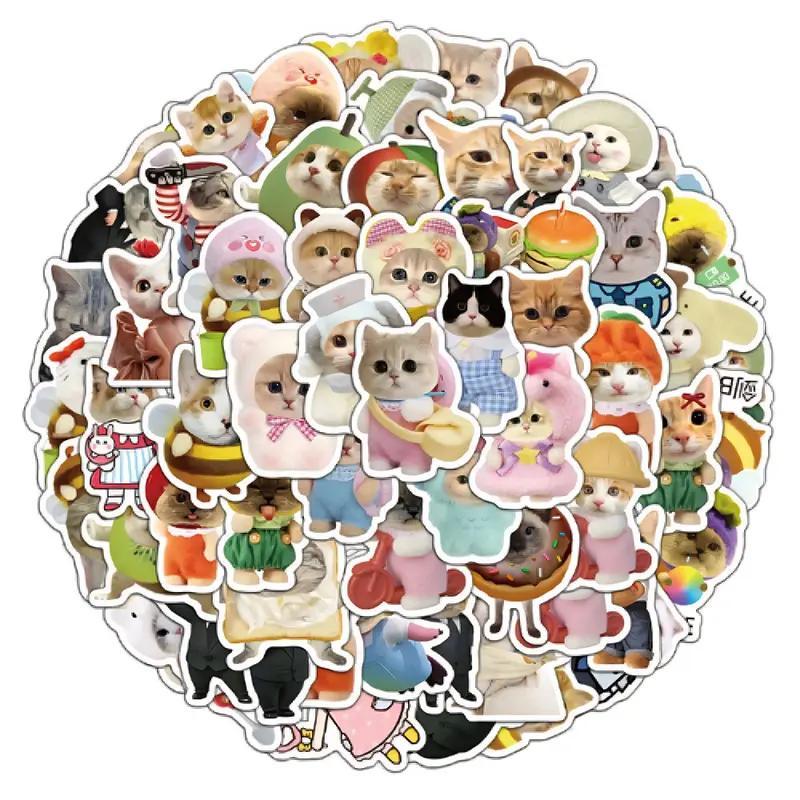 200 แผ่นน่ารักแมวสุนัขสัตว์เลี้ยงสติกเกอร์สร้างสรรค์ ทําเอง เคสโทรศัพท์ตกแต่ง/คอมพิวเตอร์แล็ปท็อป/กระเป๋าเดินทาง